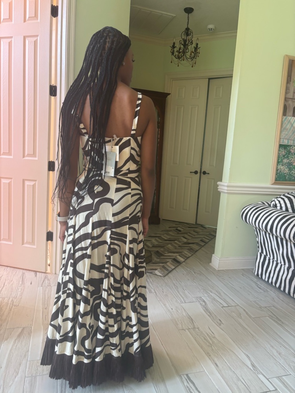 Stylish Brown and off white color Women's skirt set - Picture 12 of 12
